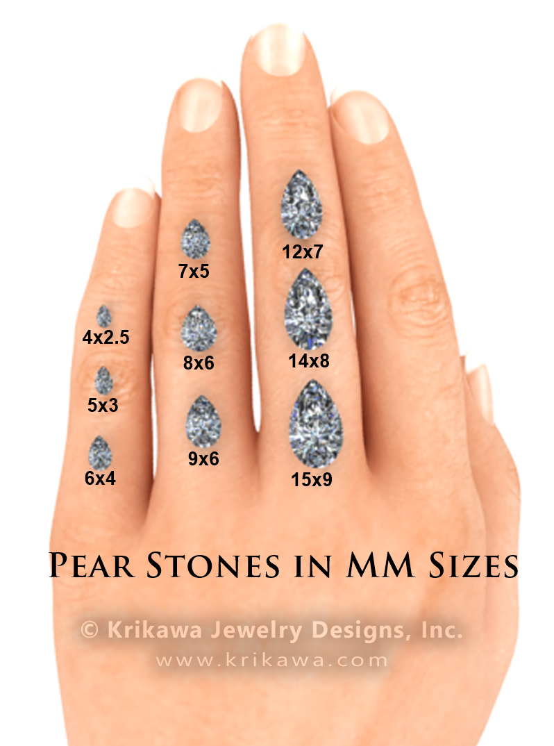 Pear hot sale diamond measurements